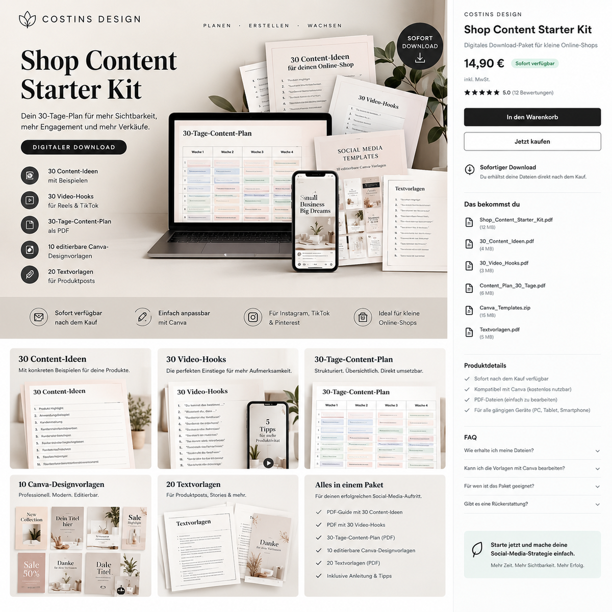 Shop Content Starter Kit – digitale Content-Planung für kleine Online-Shops